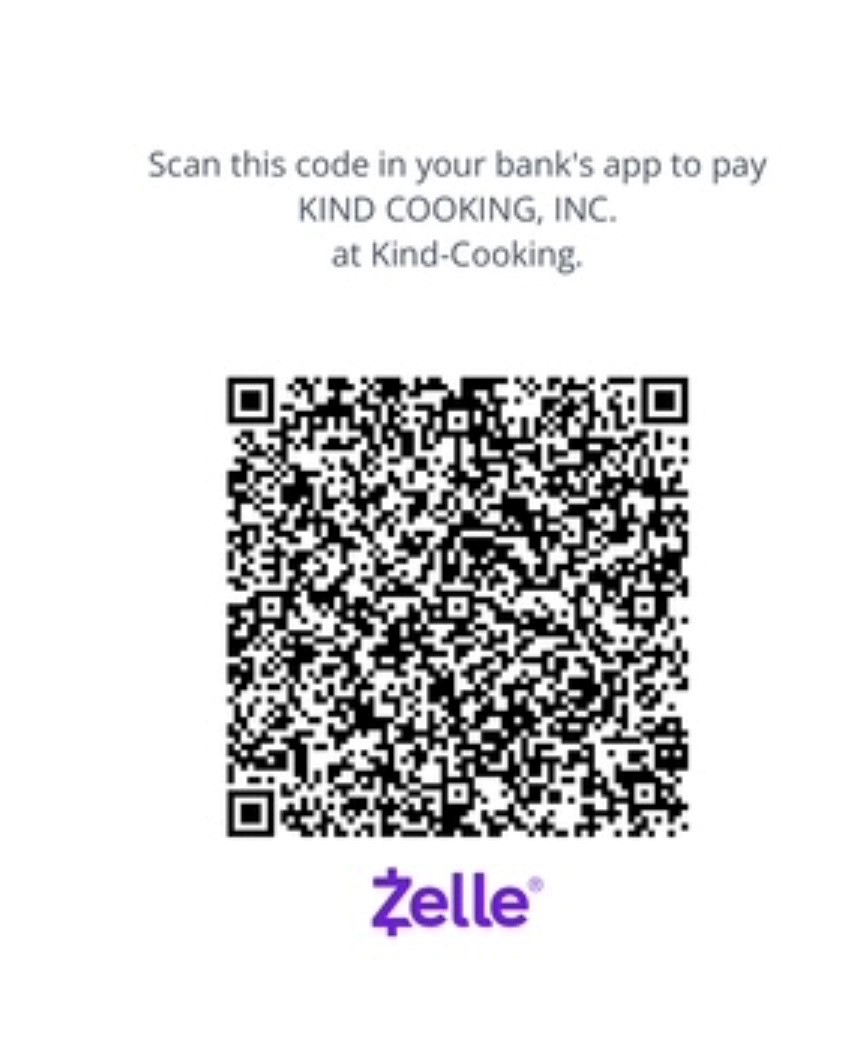 Zelle QR code to donate to Kind Cooking